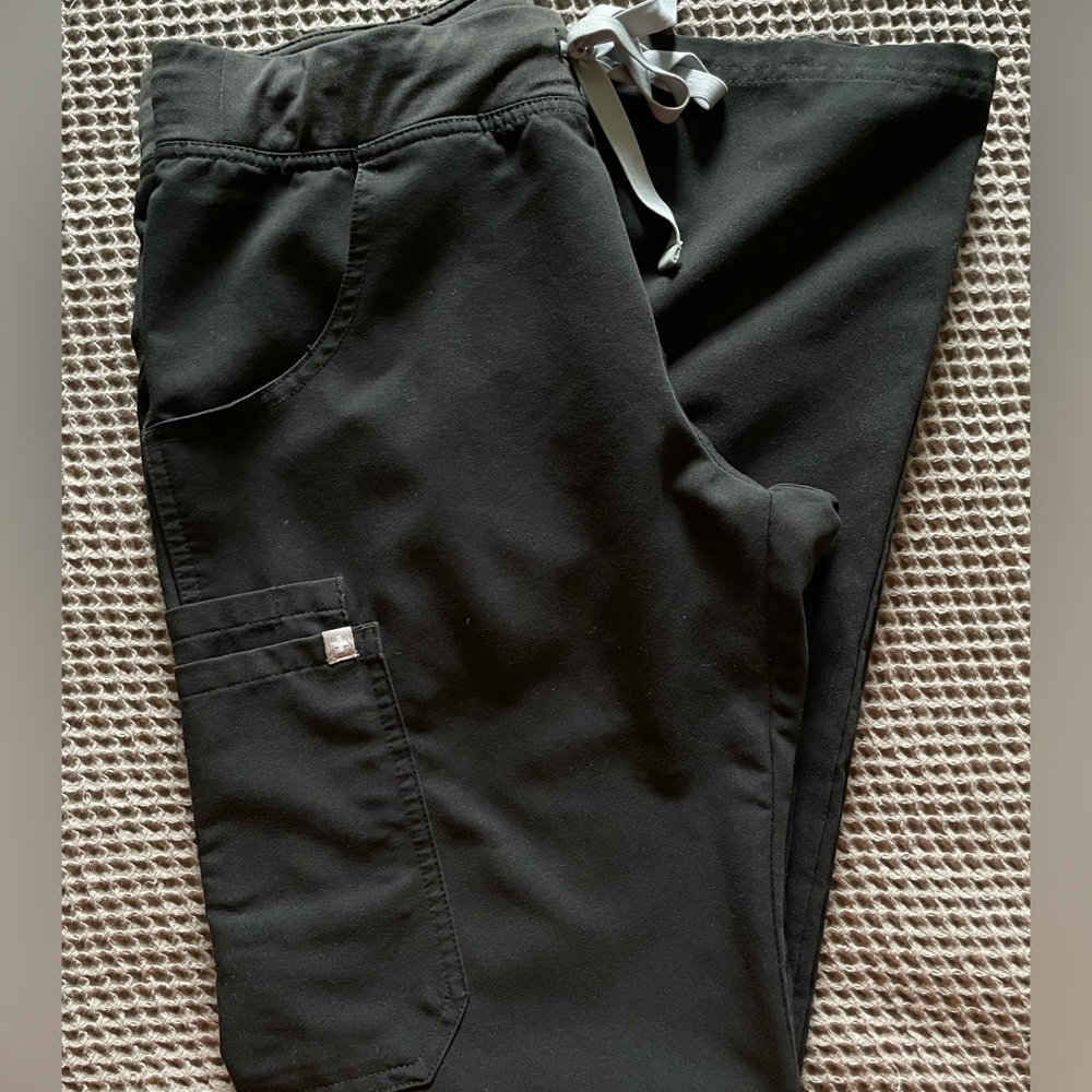 Figs kade/cargo scrub pants-black, small regular length